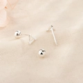 Minimalist S925 sterling silver geometric triangle stud earrings with screw back ball closures - Hollow Triangle Style (C158) / Silver