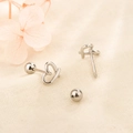 Minimalistische S925 Silber Hohlherz Ohrstecker mit sicherem Schraubverschluss - Silber (C161)