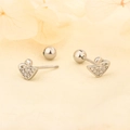 S925 Schwan Ohrstecker mit Zirkonia und sicherem Schraubverschluss für Damen - Weißgold