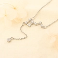 Elegante collana Grande Carro in argento s925 con pendenti a stella in zircone lucido - Stile Nappina Elemento Celeste (W9)