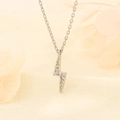 Prachtige S925 sterling zilveren bliksemketting met fonkelende zirkonia hangers - Bliksemschicht Hanger Stijl (W22)