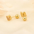 Goldene Schwanen-Ohrstecker mit Zirkonia und sicherem Schraubverschluss für Damen - Gold