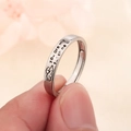 S925 silver adjustable ring engraved with 'You are my sunshine' on a sun and moon band - Women's Style (You Are My Sunshine Engraved)