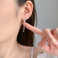 S925 sterling silver butterfly tassel drop earrings with screw back design for women - Single Piece (A176)