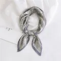 Knotted vintage pleated scarf with baroque paisley print in grey purple and cream - Pleated Double Flower Paisley Yellow