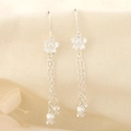 S925 silver plated lily of the valley earrings with flower tassels and bell pendants - Lily of the Valley Tassel Style (A190)