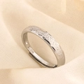 Anello di coppia in argento sterling S925 con texture galassia e fascia aperta regolabile - Modello da Donna (B53)