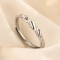 S925 sterling silver Mobius twist ring with adjustable open band for couples - Men's Style (B54-Men's)