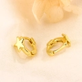 S925 Sterling Silber Stern Ohrringe vergoldet im minimalistischen geometrischen Design - Gold