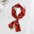 Élégante écharpe longue en soie rouge avec motifs floraux de prunier gris pour femmes - 10 Fleur d'Abricot Rouge