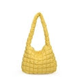 Borsa a spalla nuvola giallo vivace con trama trapuntata increspata e cerniera - Giallo