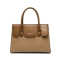 Braune Tragetasche mit gewebter Textur und silbernem Balado Bag-Logo-Detail - Khaki