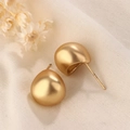 Orecchini a lobo minimalisti a goccia in oro opaco con finitura in metallo spazzolato - Stile Goccia d'Acqua Opaca / Oro (C280-Oro)
