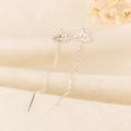 Elegantes pendientes de hilo con corona plateada para mujer con cadena colgante - Estilo Corona de Plata (A220)