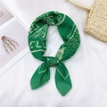 Emerald green and cream printed square scarf with stylish club lettering and star patterns - 9 Cotton Sincere Heart Green