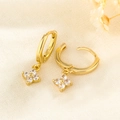 Elegante goldene S925 Silber Blumen-Ohrringe mit funkelnden Zirkonia-Kristallen - Gold