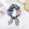Pink and grey vintage floral square scarf with baroque patterns on white fabric - 19 Cotton Gemstone Bird Pink