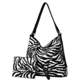 Elegante conjunto de bolsos de dos piezas con estampado de cebra y correas ajustables - Juego de bolsos de hombro / Estampado de Cebra Pequeño