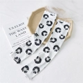 White sun protection ice silk sleeves with black floral ink pattern and fashion lettering - 1 Ink Circle Black