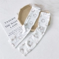 White ice silk cooling arm sleeves with gray floral ink pattern and fashion rush trim - 4 Ink Circle Khaki