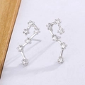 Elegant silver Big Dipper constellation stud earrings with sparkling cubic zirconia stones - Big Dipper Style (A240) / Silver