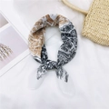 Fashionable cotton linen square scarf with hand-painted city architecture print - 27 Cotton Steed City Black