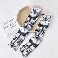 Women's sun protection ice silk sleeves with black and white marble tie-dye pattern - 10 Tie-dye Black
