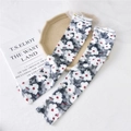 Floral print sun protection ice silk sleeves with letter elastic cuff in black and gray - 15 Hoya Flower Black