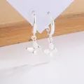 Elegante Creolen mit Schmetterlingsanhänger aus poliertem S925 Sterlingsilber - Schmetterling Anhänger Stil (HL-145)