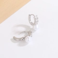 Elegante 14K vergulde parel oorringen met sprankelende strassteentjes voor dames - Platinakleur (HL-148-Platina)