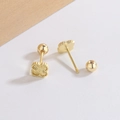 Pendientes de trébol dorado con textura metálica fina y cierre de tuerca de seguridad - Dorado (C348-Dorado)