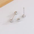 Minimalist S925 sterling silver geometric stud earrings with sparkling round zirconia - White Round Style (C352) / White Zirconia (C352-White Diamond)