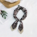 Brown paisley silk scarf for women featuring contrast geometric edges and a soft sheen - Brown Butterfly Paisley