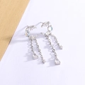 Orecchini a luna d'argento con nappe farfalla stella e ciondoli in cristallo a goccia - Stile Nappina della Luna d'Argento (XP120)