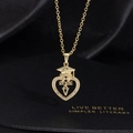 2026 heart-shaped graduation necklace with mortarboard charm and sparkling crystals - Heart Cap 2026 Style (C)