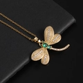 Collana libellula in diamante verde (T)