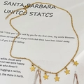 Collana a doppio strato dorata con cinque stelle piene e catenina regolabile da donna - Stile Stella / Oro