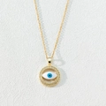 Elegante collana occhio del diavolo dorata con zircone blu e cristalli pavé - Stile Zirconia Pavé Occhio Blu Nidificato (款式15)