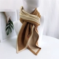 Sciarpa in maglia marrone e beige con ricamo a cuore rosso per il calore invernale - Stile Medio-Lungo / Cachi (MX0035)