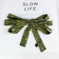 Sciarpa stretta in seta verde scuro a fiori per donna in 100% poliestere - Floreale Verde