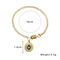 Goldenes Evil Eye Armband mit blauem Emaille-Anhänger an minimalistischer Edelstahlkette - Gold