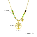 18K gold tree of life necklace with natural colorful stones and pearls, 45+5cm chain - Tree of Life Necklace