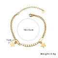 Pulsera de cadena cubana en acero dorado de 18k con colgantes de estrella y cuentas - Patrón de Estrella Dorada