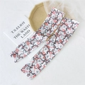 White ice silk cooling arm sleeves with cute cartoon bear and pink floral print - Mesh Bear With Pink Bag