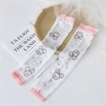 White sun protection arm sleeves with pink heart and cute rabbit pattern design - Mesh White Rabbit