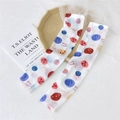 Cute white sun protection arm sleeves with colorful smiley face prints and slogan - Mesh Smiley Face