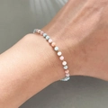 Minimalistisches 3mm Macaron-Perlenarmband mit facettierten Kristallen und 18k Goldkette - Macaron Farbmischung (Modell 4)