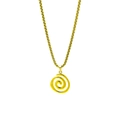 French vintage style gold plated square box chain necklace with spiral geometric pendant - Spiral Style