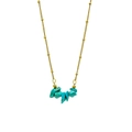 Collier bohème en acier inoxydable doré avec des pierres de turquoise naturelles - Turquoise Bleue