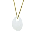 Pendentif irrégulier en acrylique blanc sur une chaîne délicate dorée pour femmes - Blanc Clair
